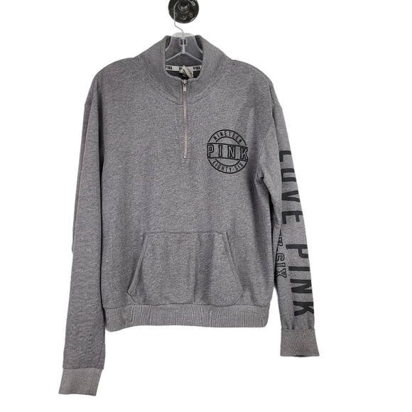 Victoria's Secret Pink‎ 1/4 Zip Gray Pullover Xs - Picture 1 of 4